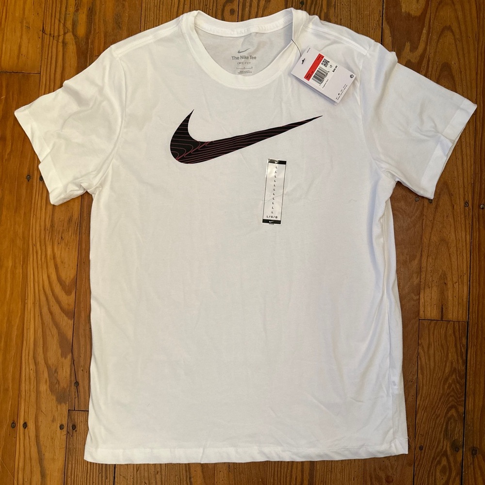 NWT Nike Dri-FIT Men's Sz L Swoosh White Short Sleeves T-Shirt